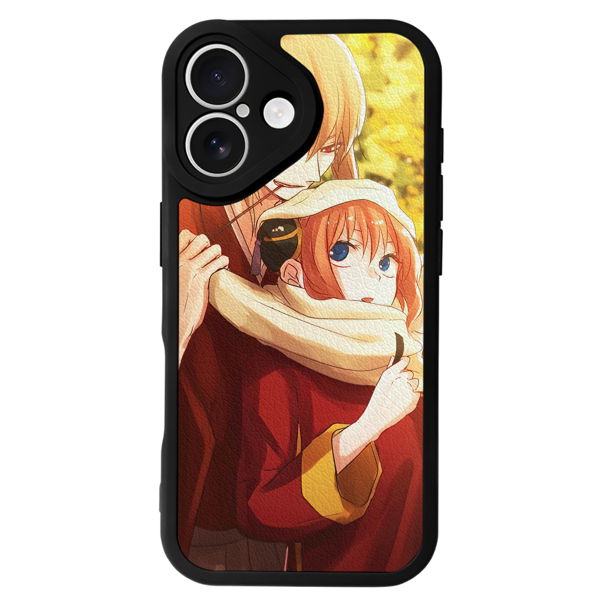 （画像用） ぎんたま 坂田銀時（さかたぎんとき） 神楽 志村新八（しむら しんぱち） GINTAMA Sakata Gintoki Kagura Shimura Shinpachi 【iPhone 16シリーズ対応】シリコンスマホケース（レザー調） 材質：シリコン